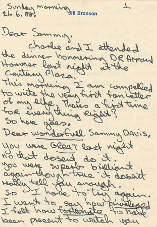 Lot #939 Sammy Davis, Jr: The personal collection of Mr. and Mrs. Sammy Davis, Jr. - Image 1