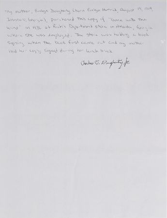 Lot #75 Margaret Mitchell: Scarce uninscribed first printing of Gone With the Wind - Image 7