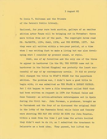 Lot #196 Elmore Leonard: Elmore Leonard's original typescript for Bandits - Image 3