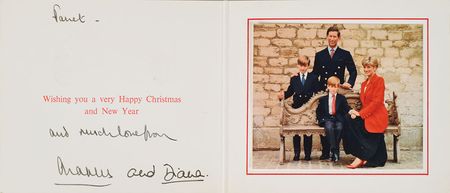 Lot #428 Princess Diana and Prince Charles Card - Image 1