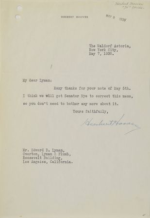Lot #325 Herbert Hoover Letters - Image 2