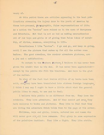 Lot #167 Zane Grey Manuscript - Image 5