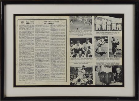 Lot #1028 NY Yankees: DiMaggio, Rizzuto, Gomez and many other 