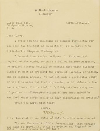 Lot #392 John Maynard Keynes: Keynes invokes d'Alembert: 