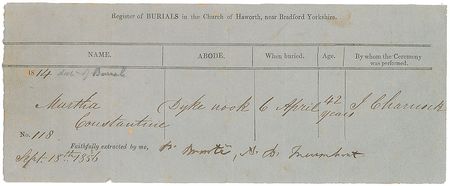 Lot #11 Patrick Bronte: Scarce document from the