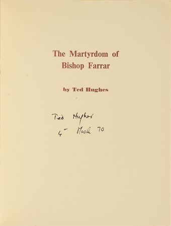 Lot #179 Ted Hughes - Image 1