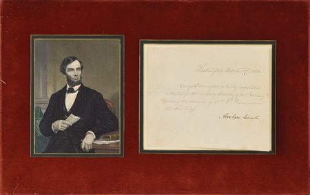Lot #268 Abraham Lincoln: Lincoln appoints Harrington as the acting Secretary of the Treasury - Image 1