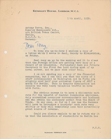 Lot #37 Ian Fleming Typed Letter Signed