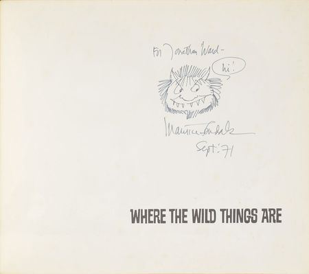 Lot #92 Maurice Sendak: Spectacular first edition of Where the Wild Things Are, signed with a Carol sketch - Image 1