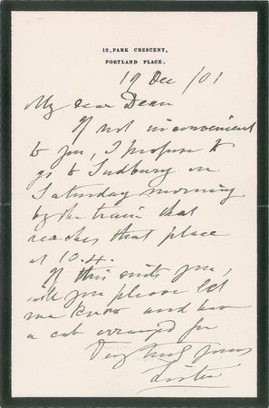 Lot #489 Joseph Lister Handwritten Letter Signed - Image 1