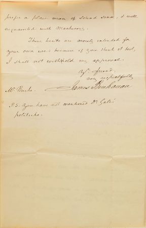Lot #265 James Buchanan Handwritten Letter Signed - Image 2