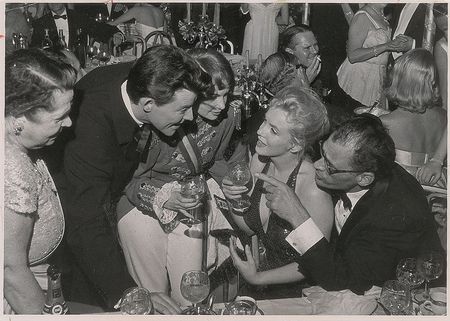 Lot #989 Marilyn Monroe, Arthur Miller, and Gerard Philipe Photograph - Image 1