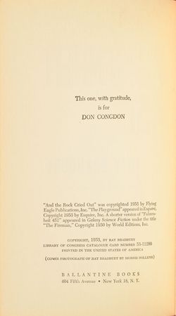 Lot #10 Ray Bradbury: 