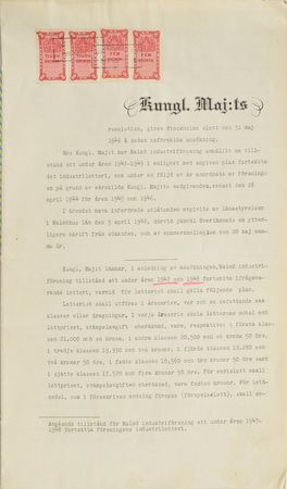 Lot #484 King Gustaf V of Sweden Signed Document - Image 1