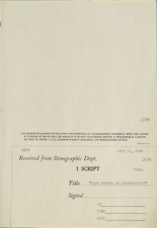 Lot #34 F. Scott Fitzgerald: Official script for