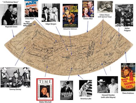 Lot #904 1940s Hollywood: Hollywood's biggest stars—over 100 signatures on a lampshade from the Players Club - Image 6