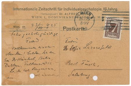 Lot #370 Alfred Adler Handwritten Letter Signed - Image 1