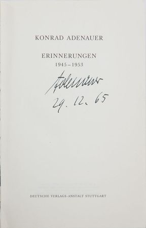 Lot #453 Konrad Adenauer - Image 1