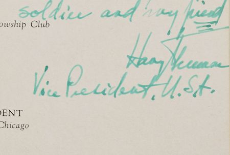 Lot #294 Harry S. Truman: Vice President Truman's 1945 St. Patrick's Day program - Image 2