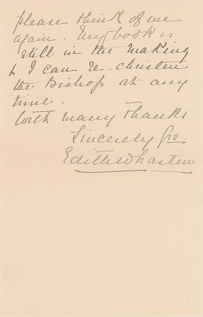 Lot #116 Edith Wharton Handwritten Letter Signed - Image 2