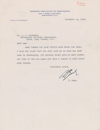 Lot #374 Vannevar Bush Typed Letters Signed - Image 3