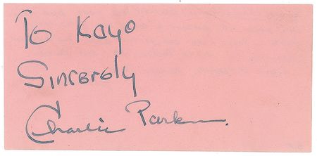 Lot #745 Charlie Parker: Beautiful in-person Charlie Parker signature - Image 1
