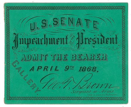 Lot #272 Andrew Johnson Ticket - Image 1