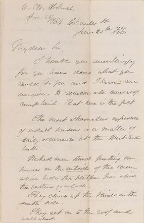 Lot #49 Oliver Wendell Holmes, Sr: Decrying a