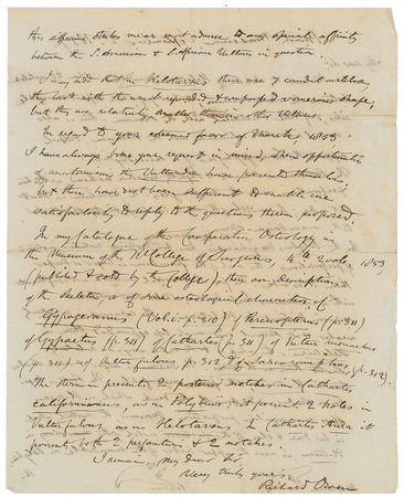 Lot #389 Richard Owen: The pioneering paleontologist describes the 