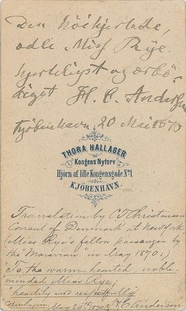 Lot #2 Hans Christian Andersen: Exceptional portrait of 