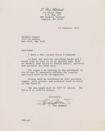 Lot #178 L. Ron Hubbard: The Scientology founder swaps his Hammond organ - Image 1