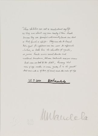 Lot #362 Nelson Mandela: Stunning limited edition set of lithographs by Mandela - Image 1