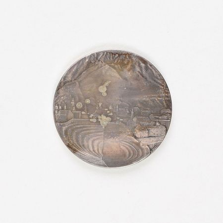 Lot #3091  Innsbruck 1976 Winter Olympics Silvered Bronze Participation Medal - Image 1