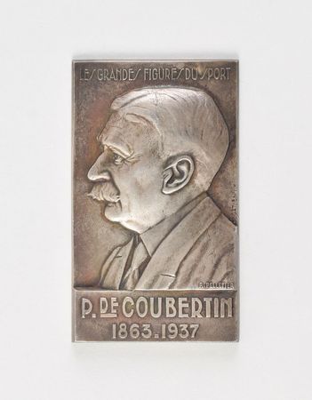 Lot #9562 Pierre de Coubertin Silver Plaque - Image 1