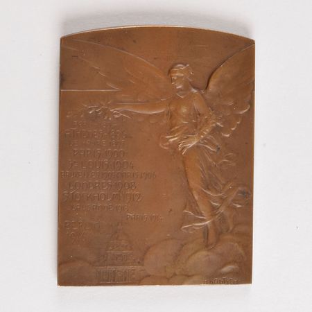 Lot #3021  IOC 1914 Pierre de Coubertin Bronze Medal - Image 2