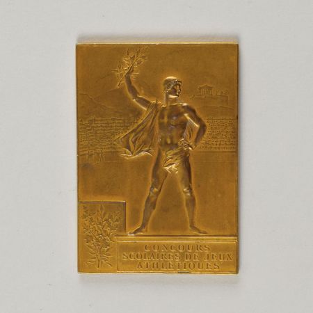Lot #9510  Paris 1900 Summer Olympics Gilt Silver Winner’s Medal for 'Concours Scolaires' - Image 1