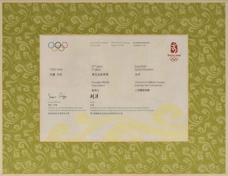 Lot #9648  Beijing 2008 Summer Olympics Diploma - Image 1