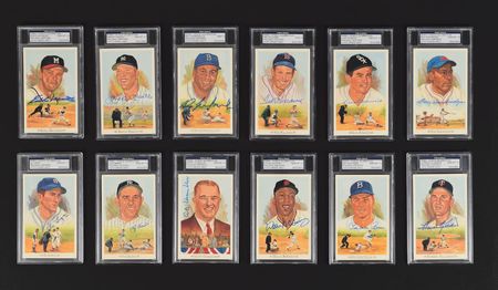 Lot #9320  Perez-Steele Signed 1989 Baseball Hall of Fame Art Postcard Set - Image 1