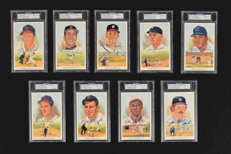 Lot #9320  Perez-Steele Signed 1989 Baseball Hall of Fame Art Postcard Set - Image 2