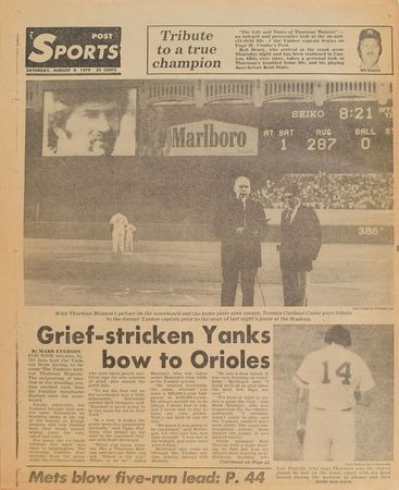 Lot #9399  1979 New York Post: Thurman Munson Death - Image 2