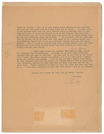 Lot #9436 Knute Rockne Typed Letter Signed - Image 2
