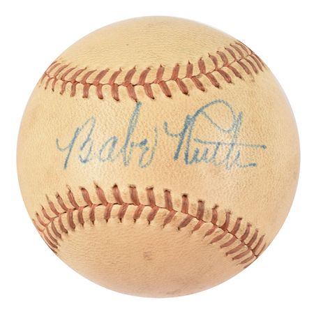 Lot #9330 Babe Ruth Signed Baseball