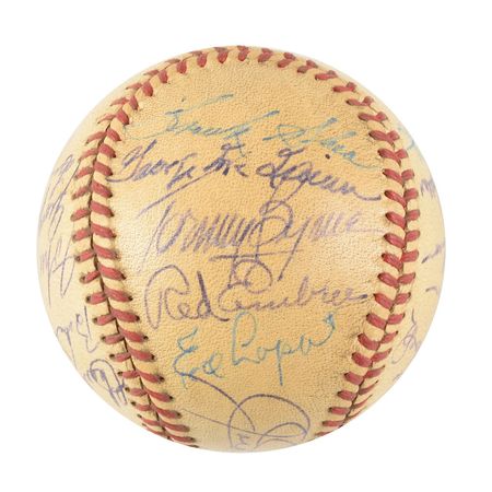 Lot #9300  NY Yankees 1940-50s Collection of (4) Team Signed Baseballs - Image 15