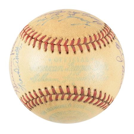 Lot #9300  NY Yankees 1940-50s Collection of (4) Team Signed Baseballs - Image 17