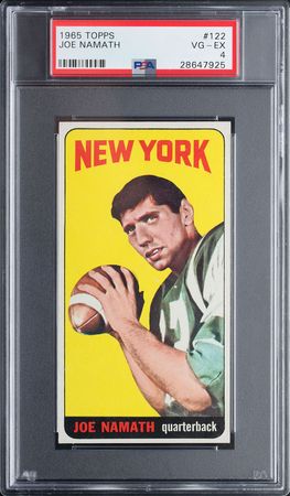 Lot #9425  1965 Topps #122 Joe Namath Rookie Card PSA VG-EX 4 - Image 1
