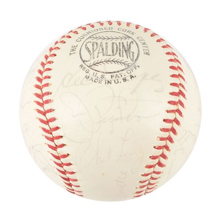 Lot #9307  NY Yankees 1964 Signed Baseball - Image 1
