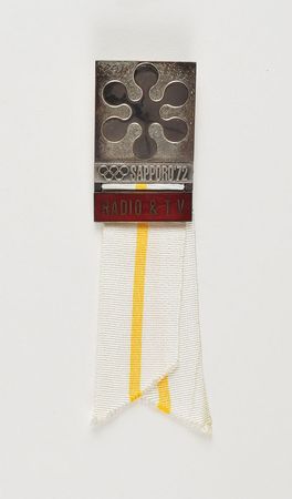Lot #9594  Sapporo 1972 Winter Olympics Radio/TV Press Badge - Image 1