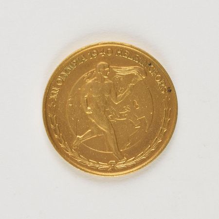 Lot #9563  Helsinki 1940 Summer Olympics Gilt Fundraising Medal - Image 1