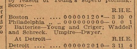 Lot #9375  1904 Toronto Globe: Cy Young Perfect Game - FirstPerfect Game of the 20th Century - Image 2