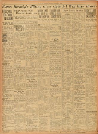 Lot #9383  1929 Omaha Bee-News: Babe Ruth 500th Home Run - Image 2